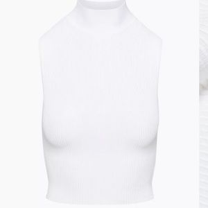 Aritzia Piet Sculpt Knit Mockneck Tank in white